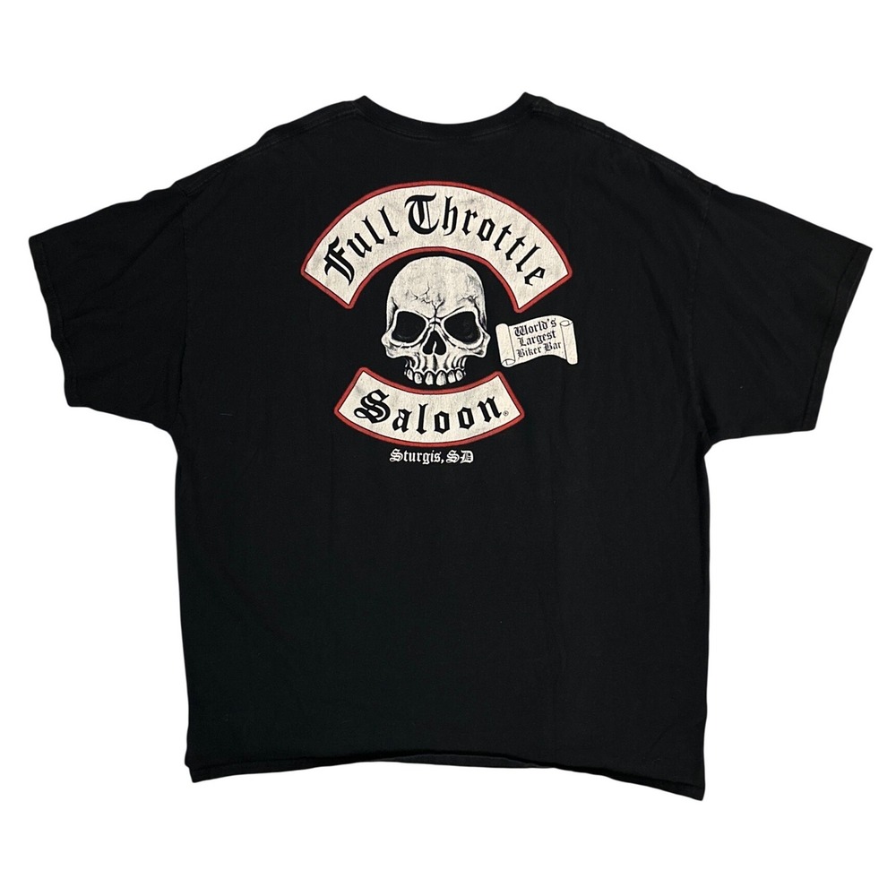 Full Throttle Saloon Sturgis SD Biker T-Shirt Mens 3XL Black Skull Graphic Tee